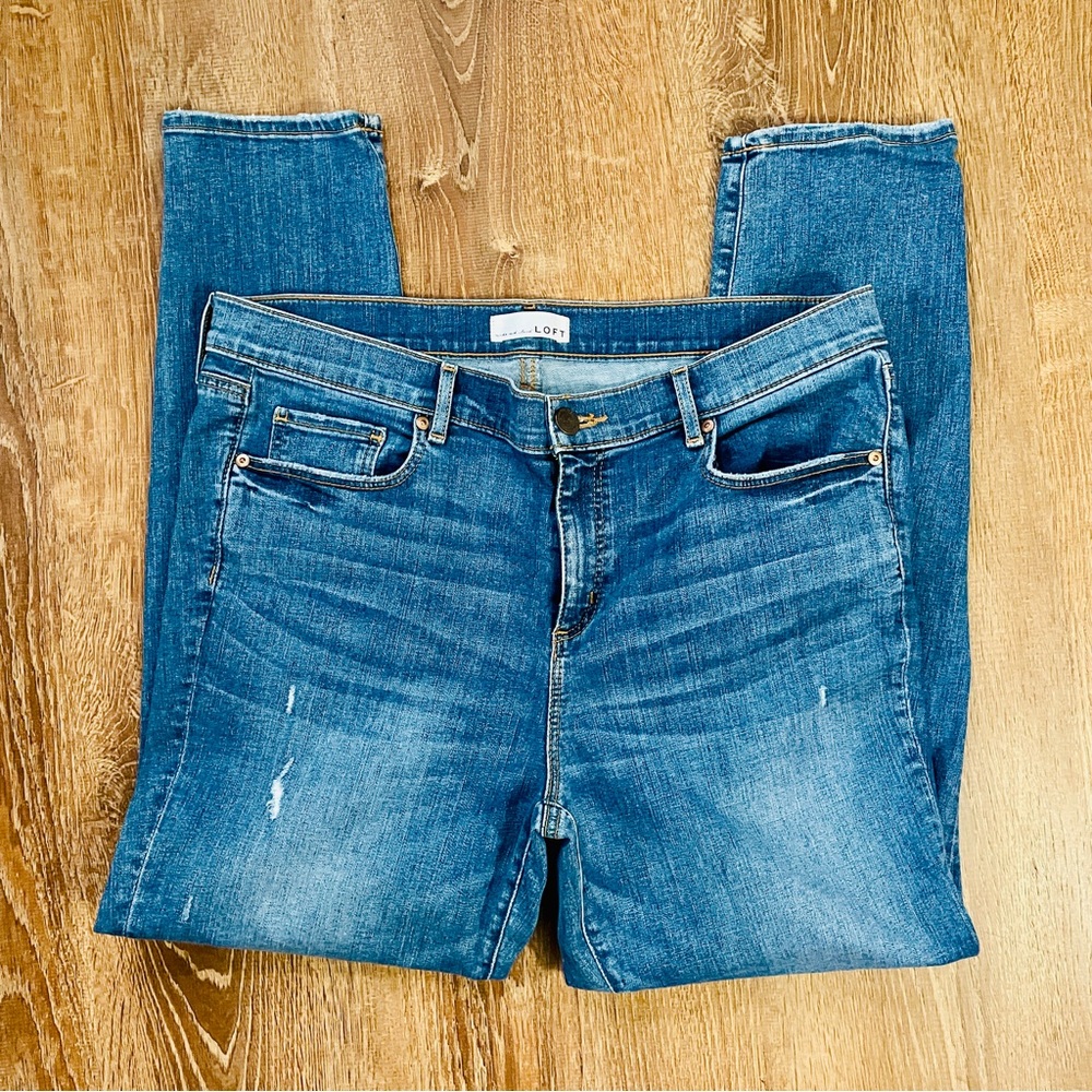 LOFT Classic Blue Modern Skinny Jeans 32 14